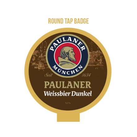 Paulaner Weissbier Dunkel ROUND badge